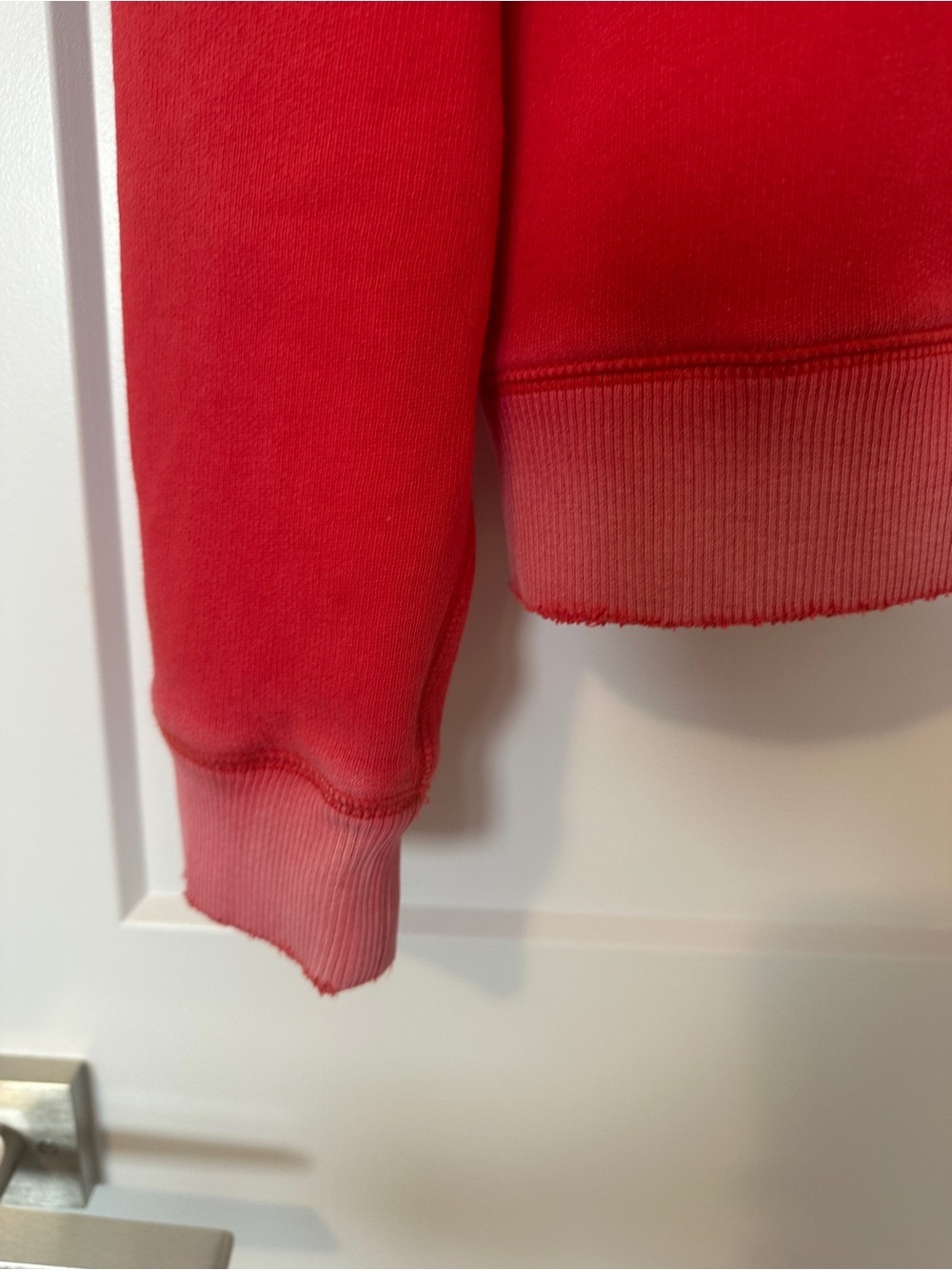 Victorias Secret PINK Red Distressed Logo Crewneck Sweatshirt Size Medium - Picture 8 of 14
